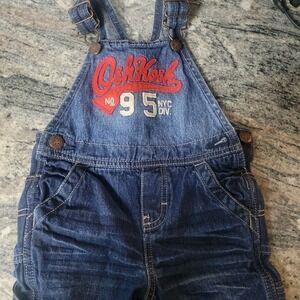OshKosh Vestbak Overalls 18 Months No 95 NYC Division Blue Jean Denim Snap Legs
